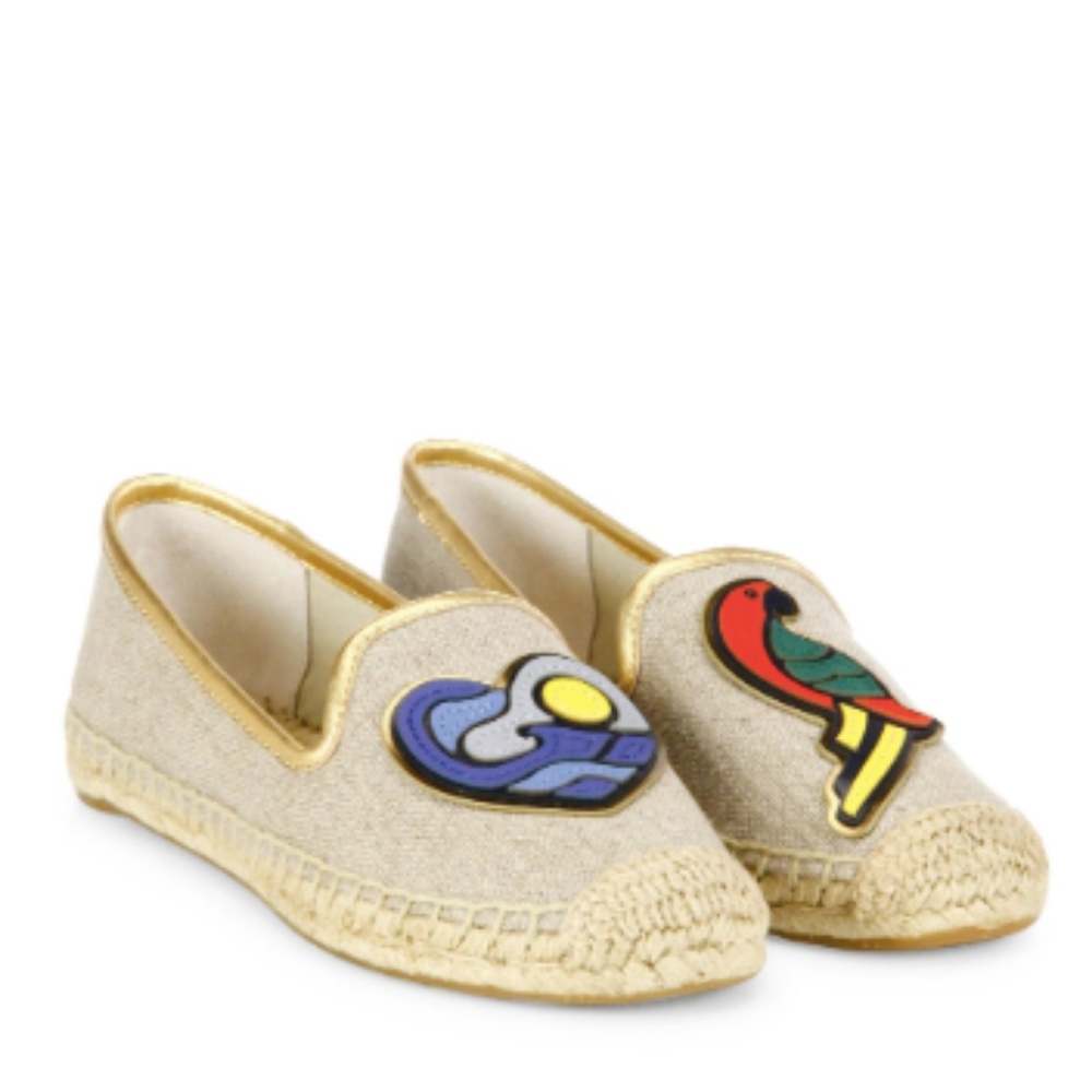 Parrot Canvas Espadrille Flats, Natural